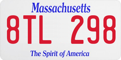 MA license plate 8TL298