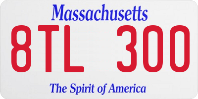 MA license plate 8TL300