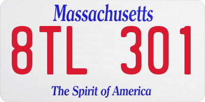 MA license plate 8TL301