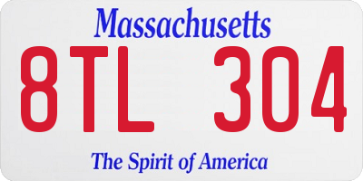 MA license plate 8TL304