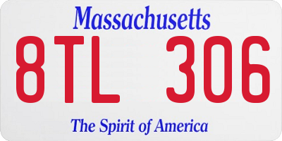 MA license plate 8TL306