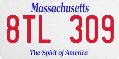 MA license plate 8TL309