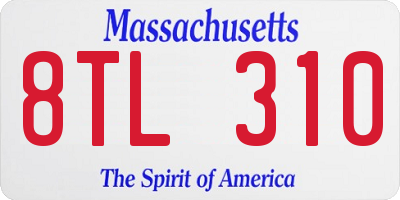 MA license plate 8TL310