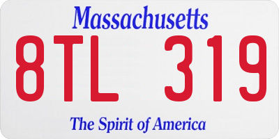 MA license plate 8TL319