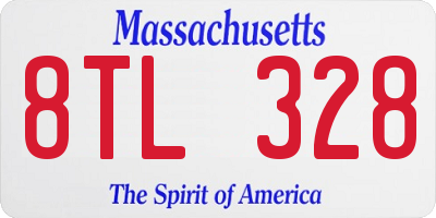 MA license plate 8TL328