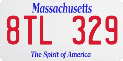 MA license plate 8TL329