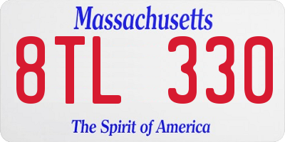 MA license plate 8TL330