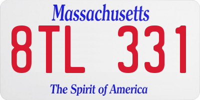 MA license plate 8TL331
