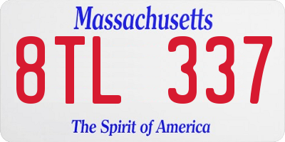 MA license plate 8TL337