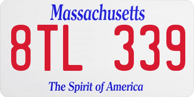 MA license plate 8TL339