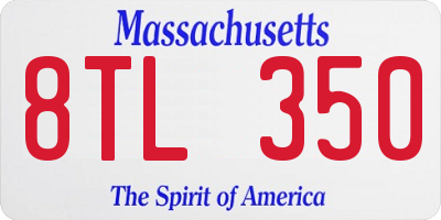 MA license plate 8TL350