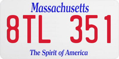 MA license plate 8TL351