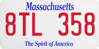 MA license plate 8TL358
