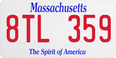 MA license plate 8TL359