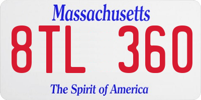 MA license plate 8TL360