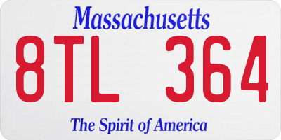 MA license plate 8TL364
