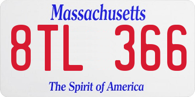 MA license plate 8TL366