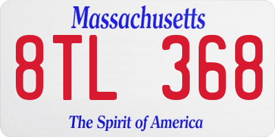 MA license plate 8TL368