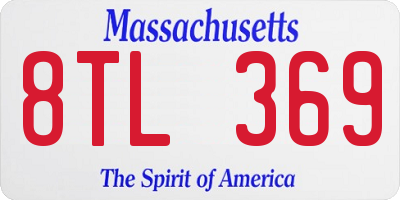 MA license plate 8TL369