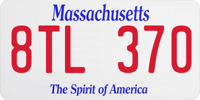 MA license plate 8TL370