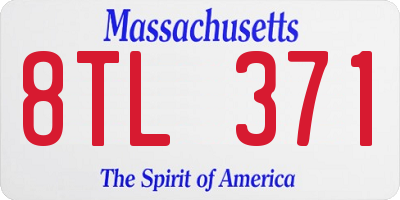 MA license plate 8TL371