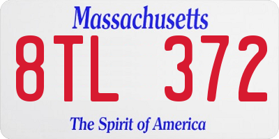 MA license plate 8TL372