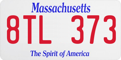 MA license plate 8TL373