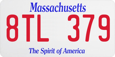 MA license plate 8TL379
