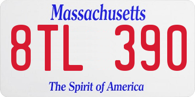 MA license plate 8TL390