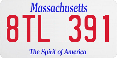MA license plate 8TL391