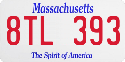 MA license plate 8TL393