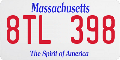 MA license plate 8TL398