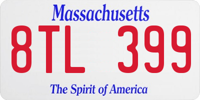 MA license plate 8TL399