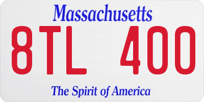 MA license plate 8TL400