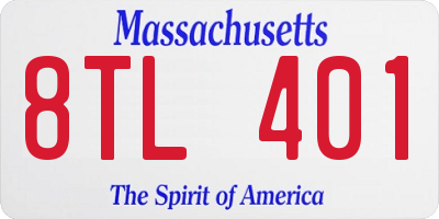 MA license plate 8TL401