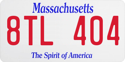 MA license plate 8TL404
