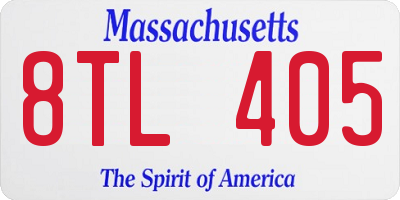MA license plate 8TL405
