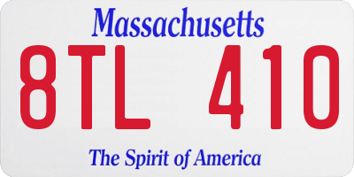 MA license plate 8TL410