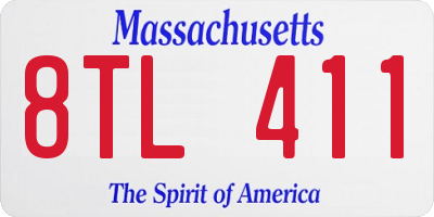 MA license plate 8TL411