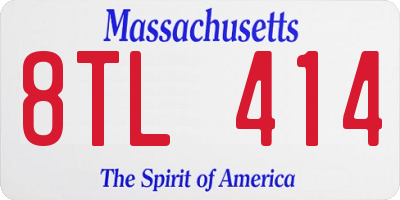 MA license plate 8TL414