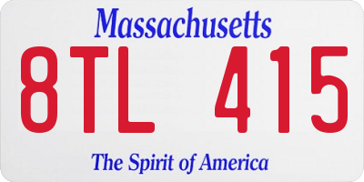 MA license plate 8TL415