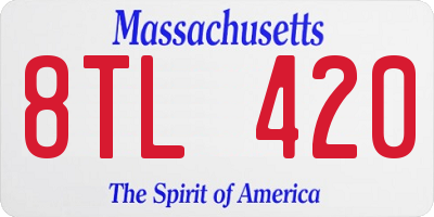 MA license plate 8TL420