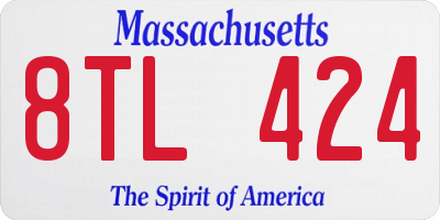 MA license plate 8TL424