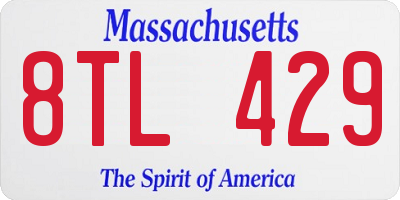 MA license plate 8TL429