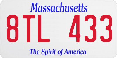 MA license plate 8TL433