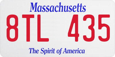 MA license plate 8TL435