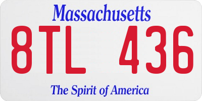 MA license plate 8TL436
