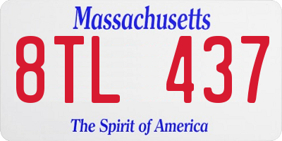 MA license plate 8TL437