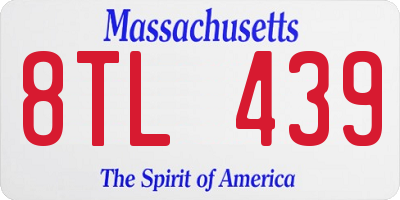 MA license plate 8TL439