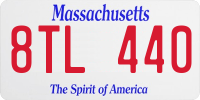 MA license plate 8TL440